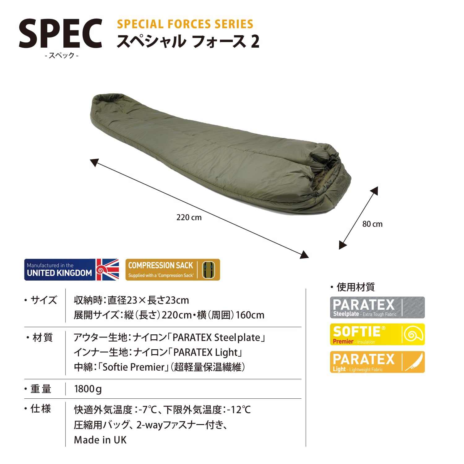 Amazon.co.jp: Snugpak(スナグパック) 寝袋 スペシャルフォース2